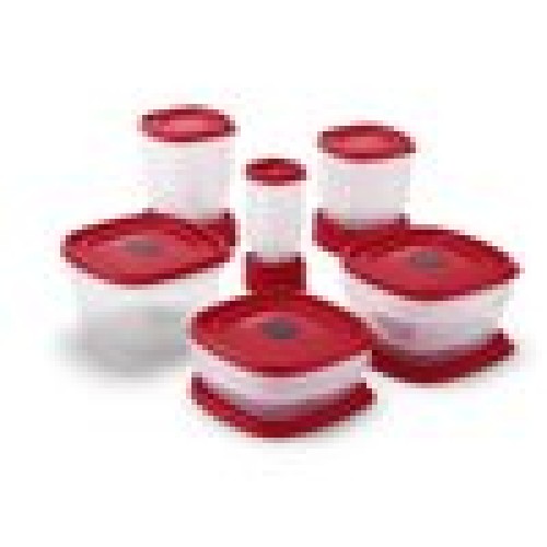 Rubbermaid Easy Find Lids Food Storage Containers With Vented Lids, 40 Piece Set, Red