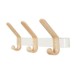 Squared Away Wall Mounted Ash Wood 3 Hook Rack in Coconut Milk