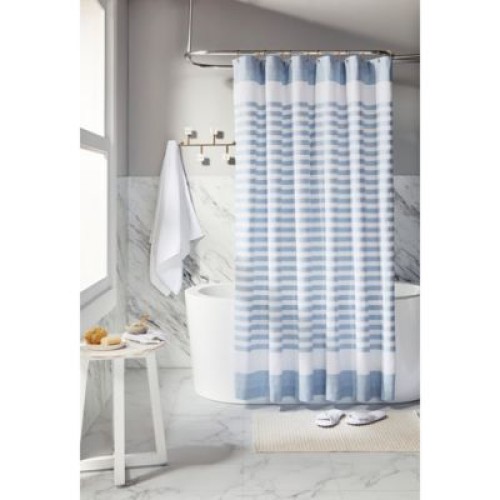 Everhome Samson Cotton Shower Curtain Pastel Blue Color