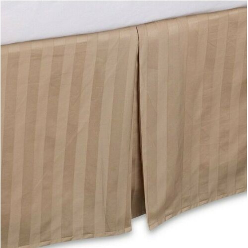 Wamsutta 500-Thread-Count PimaCott Damask Twin Bed Skirt Taupe 