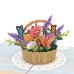 Lovepop Flower Basket Pop Up Card - Card for Mom, Card for Wife, 3D Card,