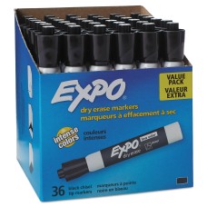 Expo Low Odor Dry Erase Marker, Chisel Tip, Black