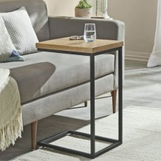 FirsTime & Co. Natural And Black Eli C End Table  Modern  Stained  Rectangular  Wood  18 x 14 x 26.25 in