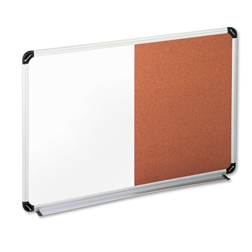 Universal Cork/Dry Erase Board Melamine 36 X 24 Black/Gray Aluminum/Plastic Frame 43743