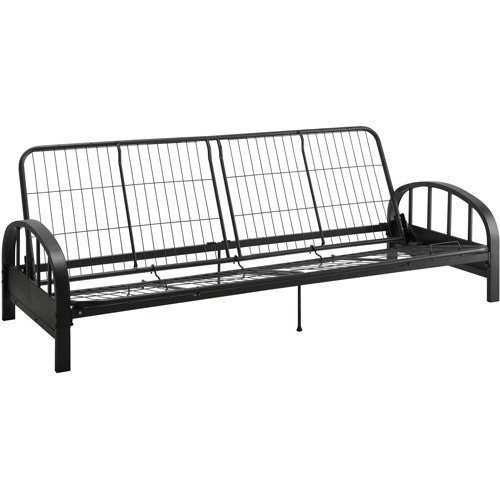 DHP Aiden Metal Arm Sturdy Futon Frame, black