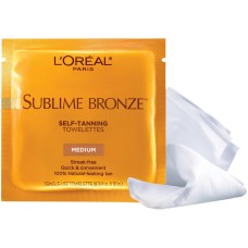 L'Oreal SUBLIME BRONZE Self-Tanning Towelettes For Body Medium Natural Tan