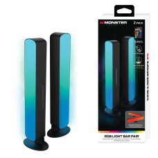 Monster LED 2-Pack Multi-Color Light Bar with Multi-Position Base  with Remote  All Occasion  Office
