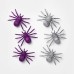 6 ct Purple/Silver Glitter Spider Halloween Decorative Props - Hyde & EEK! Boutique. Set of 2