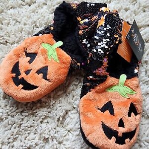 Hyde And Eek!: (Halloween) Slipper Socks, Size Womens Small, Color Orange