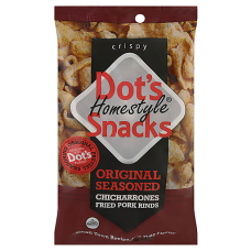 Dot's Homestyle Snacks Chicharrones, Original Seasoned, Crispy 4 Oz 6 pack