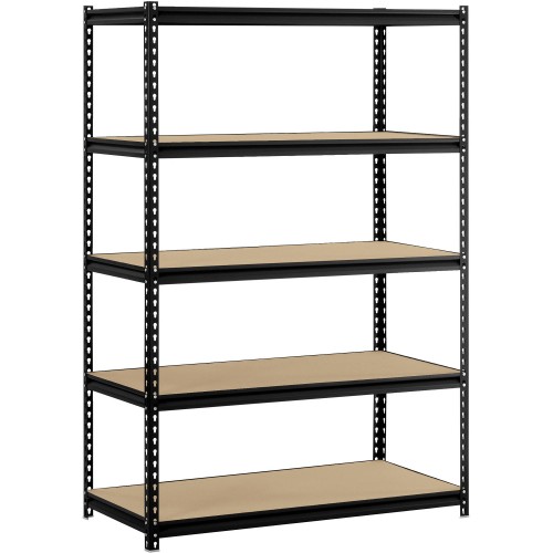 Muscle Rack 48W x 24D x 72H 5-Shelf Steel Freestanding Shelving Unit; Black