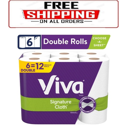 Viva Signature Cloth Paper Towels 6 Double Rolls (94 Sheets Per Roll)