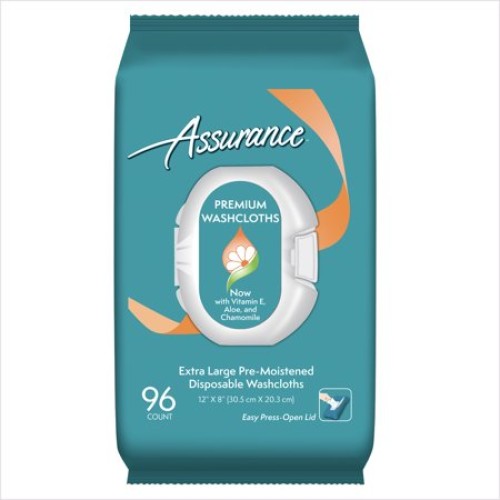 Assurance Premium Disposable Washcloths, XL (96 Count)