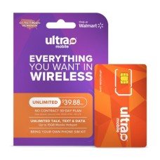 Ultra Mobile 39.88 Unlimited (40GB) And 15GB Hotspot 30 Day Prepaid Wireless Plan SIM Kit