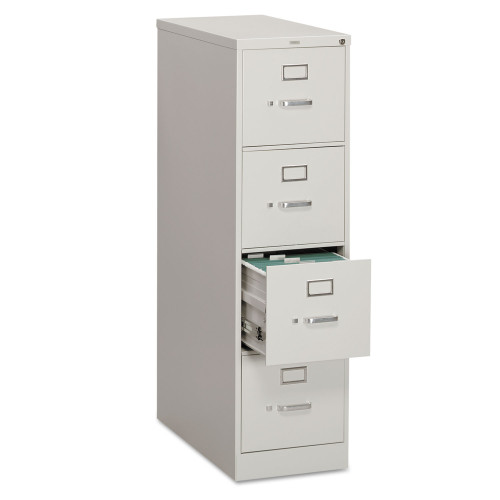 HON 310 Series Four-Drawer, Full-Suspension File, Letter, 26-1/2d, Light Gray