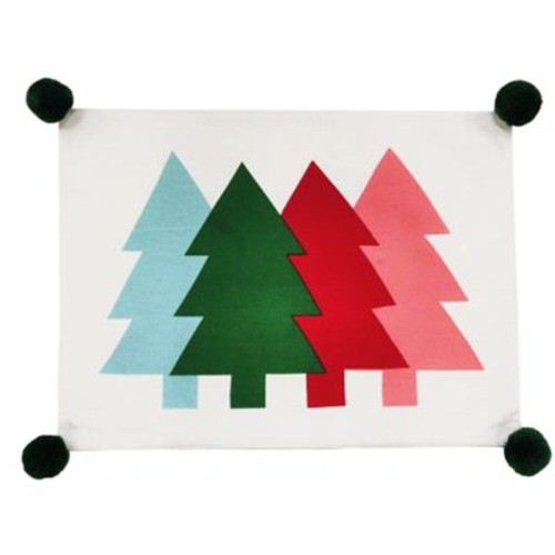 H For Happy Christmas Trees Holiday Placemat