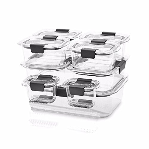 Rubbermaid BHBUSAZIN027901 Brilliance Microwavable Food Storage Container Set, 18-Piece