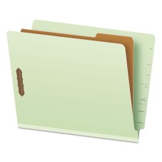 Pendaflex End Tab Classification Folders, 1 Divider, Letter Size, Pale Green