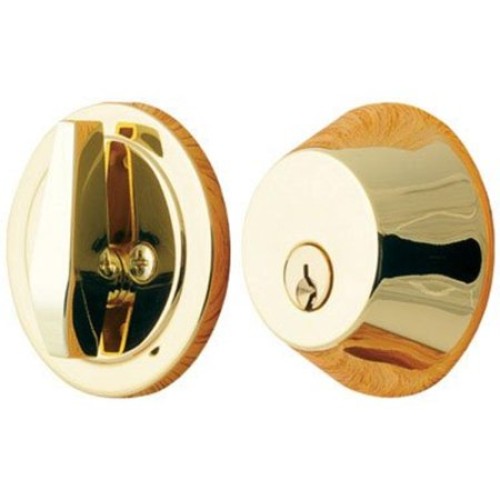 Ace Keyed Single Cylinder Deadbolt in Polished Brass With 2 Keys 3850N NEW