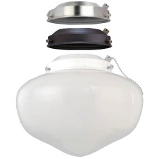 Elite Products Multi-Colored Ceiling Fan Globe Led Light Kit, White/bn/orb