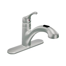 Moen Renzo One Handle Stainless Steel Pull-Out Kitchen Faucet