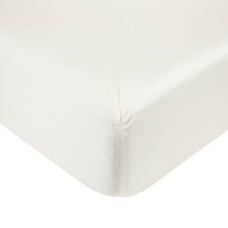 Nestwell Cotton Percale 400-Thread-Count Fitted Sheet - Egret