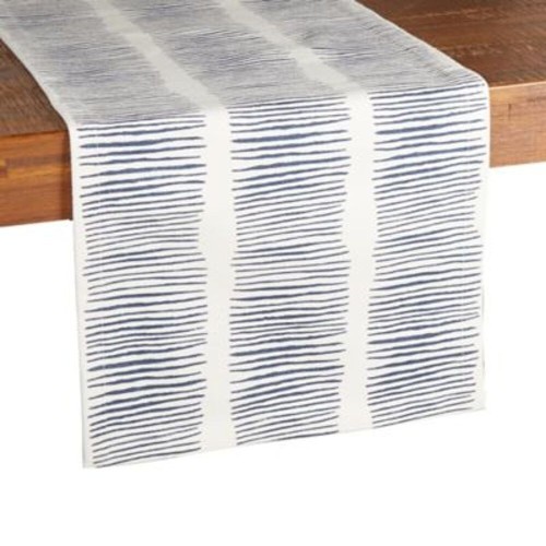 Studio 3B Sketched Lines 90-Inch Table Runner In Navy