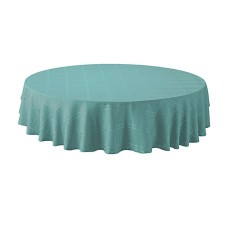 Simply Essential™ 2.28M Solid Windowpane Polyester Round Tablecloth Turquoise