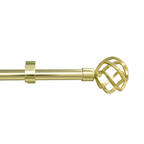 gbHome GH-6814G Empyrean Grace Curtain Rod, 48-84 In, Gold, Metal Cafe Rod Window Treatment Rod Drapery Rod