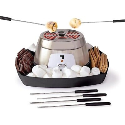 Sharper Image Electric Tabletop Indoor S'mores Maker 6 Skewer Set