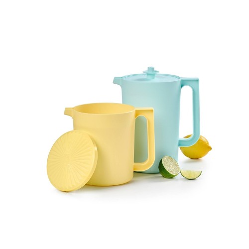 Tupperware Heritage 2pc Pitcher Set Vintage Blue/Yellow