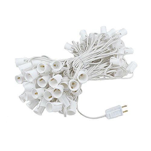 Novelty Lights 100 Foot C9 Outdoor String Light Christmas Stringer - Patio String Lights - Intermediate Base (C9/E17) - 12