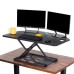 Stand Steady X-Elite Premier Corner Standing Desk Converter With Pneumatic Height Adjustment - Black