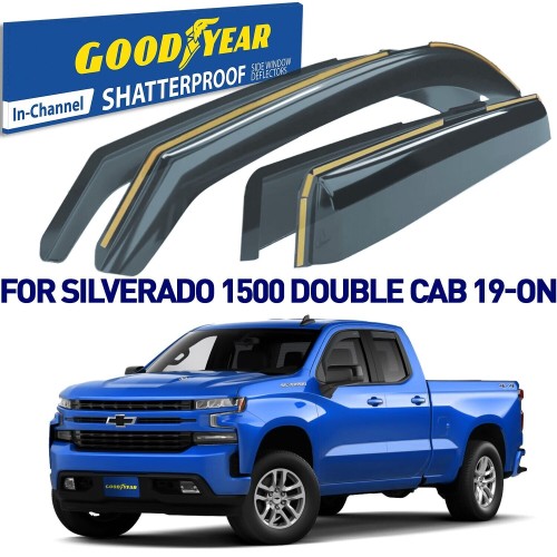 Rain Guards Vent Visors Shade For 19-24 Chevy Silverado Double Cab In-channel