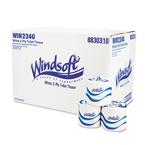 Windsoft Bath Tissue, Septic Safe, 2-ply, White, 4 X 3.75, 500 Sheets/roll, 96 Rolls/carton