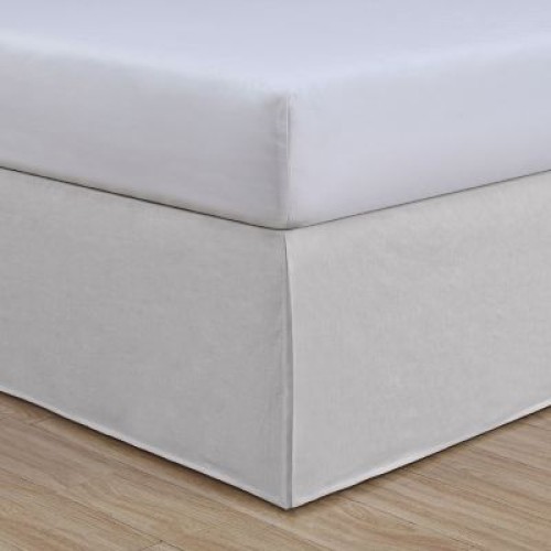 Nestwell Wraparound Bedskirt 15in Drop Twin White 39in X 75in