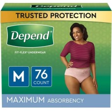 Kimberly Clark Depend FIT-FLEX Incontinence Underwear For Women - Maximum Absorbency - Blush
