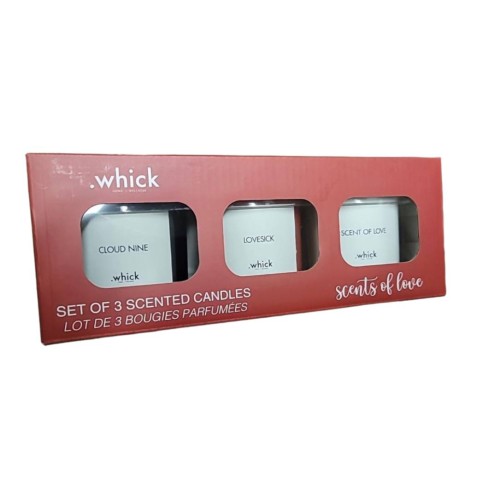 .Whick - Set of 3 Scented Candles - Cloud Nine, Lovesick, Scent of Love