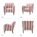 Seip Classic and Contemporary Striped Arm Chair with Spindle Legs by HULALA HOME - RED