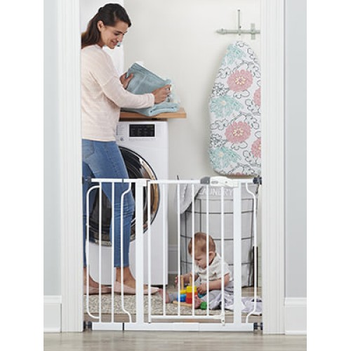 Regalo Easy Step 38.5-Inch Wide Walk Thru Baby Gate, Includes 6-Inch Extension Kit, Pressure Mount Kit, Wall Cups