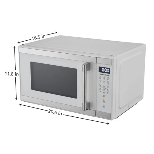 Hamilton Beach 1.1 cu. ft. Countertop Microwave Oven, 1000 Watts, White Stainless Steel