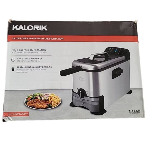 Kalorik 3.2 Qt. Deep Fryer With Oil Filtration - Black