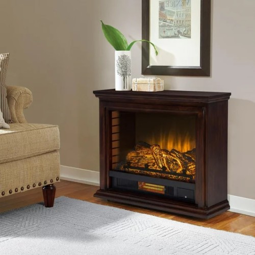 Pleasant Hearth Sheridan Mobile Infrared Fireplace - Cherry