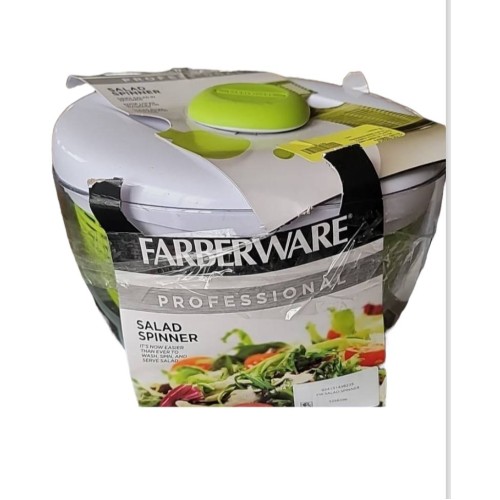 Farberware Professional Plastic 2.4 lb Salad Spinner Green with White Lid