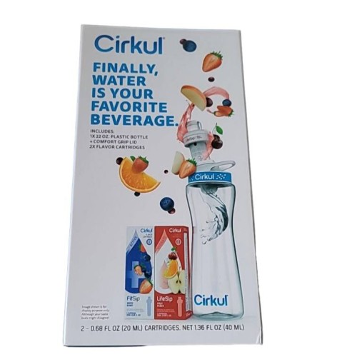 Cirkul 22oz Plastic Water Bottle Starter Kit With Blue Lid