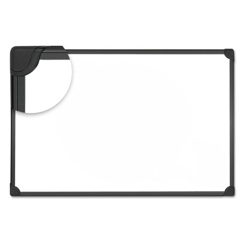 Design Series Deluxe Magnetic Steel Dry Erase Marker Board, 36 X 24, White Surface, Black Aluminum/Plastic Frame