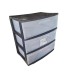 Sterilite Plastic 3 Drawer Cart Wide Tower Black Dorm Portable Storage Rolling