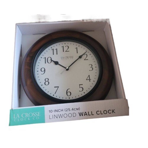 LA CROSSE CLOCK CO 10-INCH (25.4см) LINWOOD WALL CLOCK 