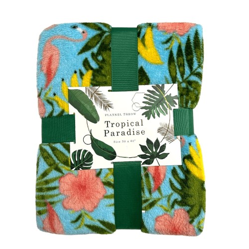 Tropical Paradise Flannel Throw