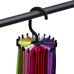 20 Claw 360 Degree Black Tie Rack Plastic Multi-functional Rotating Rack Scarf Belt Jewelry Collection Rack